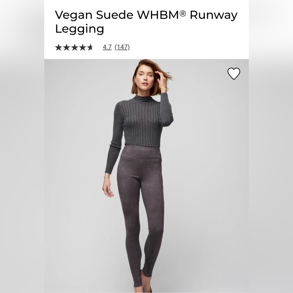 WHBM vegan suede grey runway leggings women's sz 6 business casual office